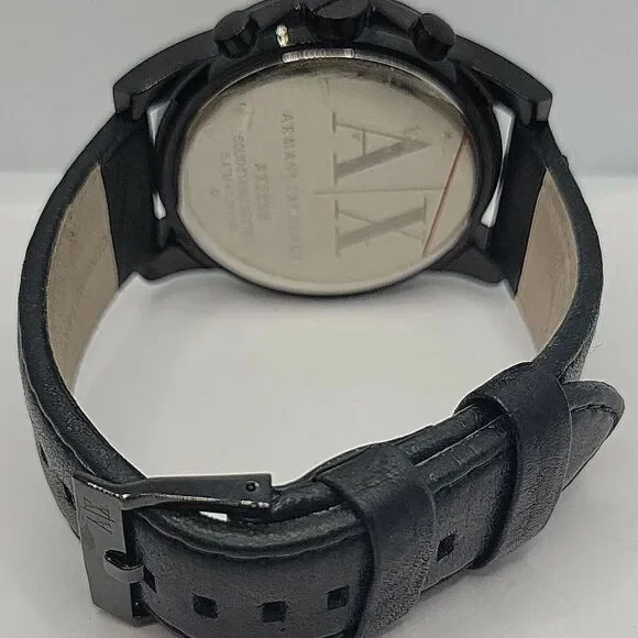 Armani Exchange AX2098 Men's Black Leather Analog Dial Quartz Wrist Watch BC463